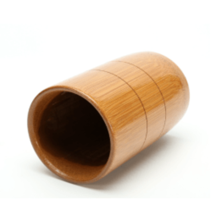 Wooden cylindrical object on a white background