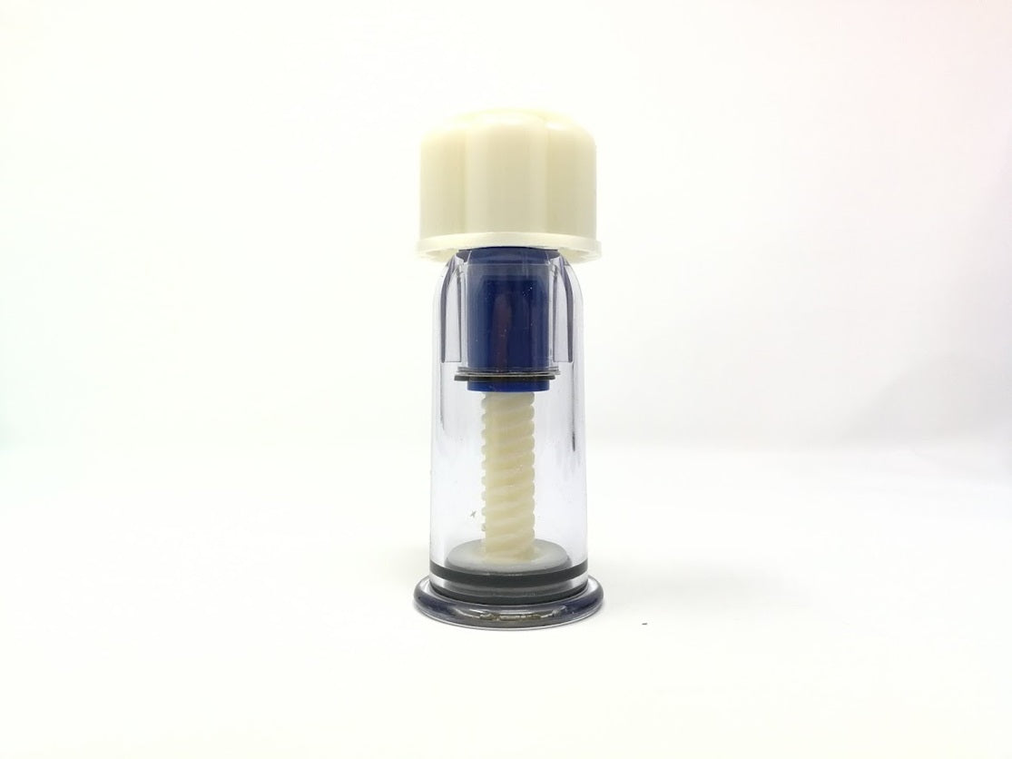 Clear plastic bottle with a white cap on a white background